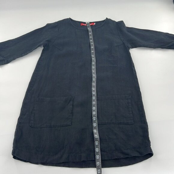 Pyne and Smith dress European flax linen in Black muted minimal capsule casual - Picture 5 of 8